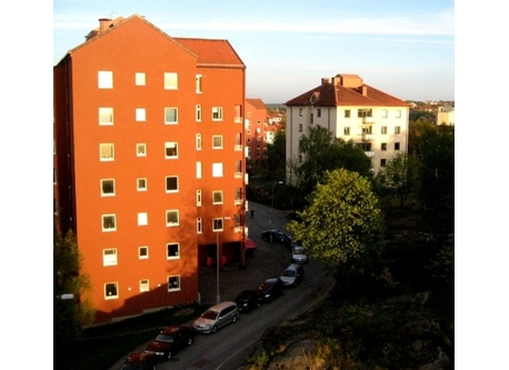 Our house from top of the street. Built in 1945 for the first housing fair in Sweden.