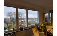 Livingroom with view towards Old Town and City Hall