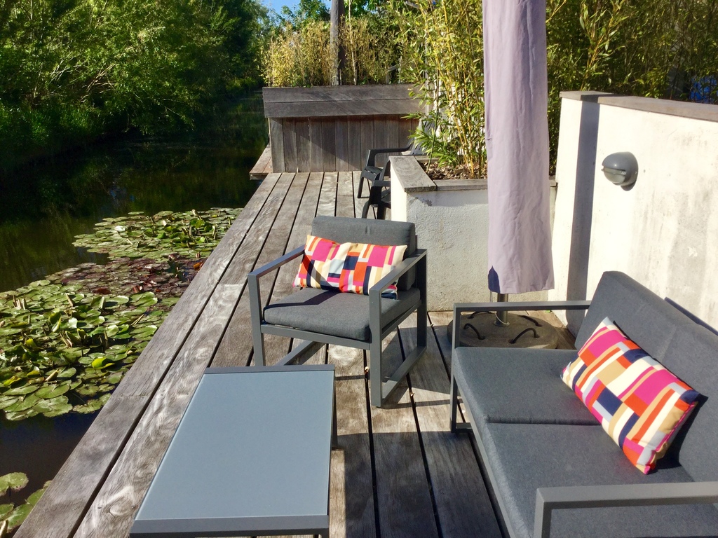 Sitting area on waterfront