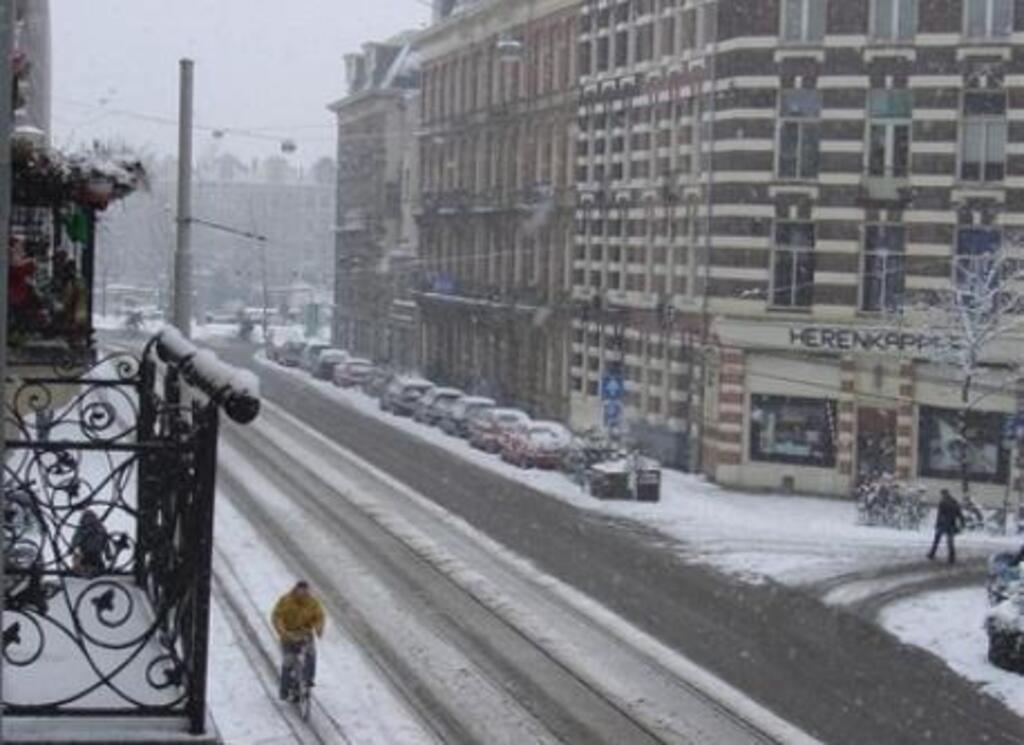 in the winter,view at the Amstel river