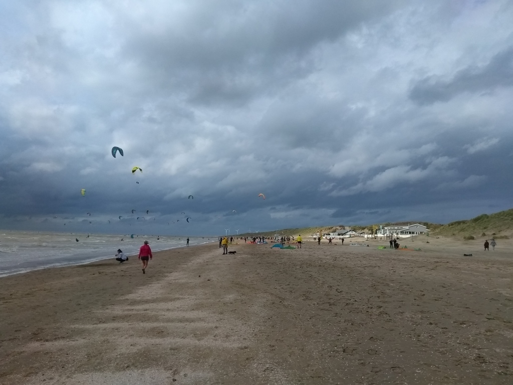 Kitesurfing when the wind is up, sensational to watch!