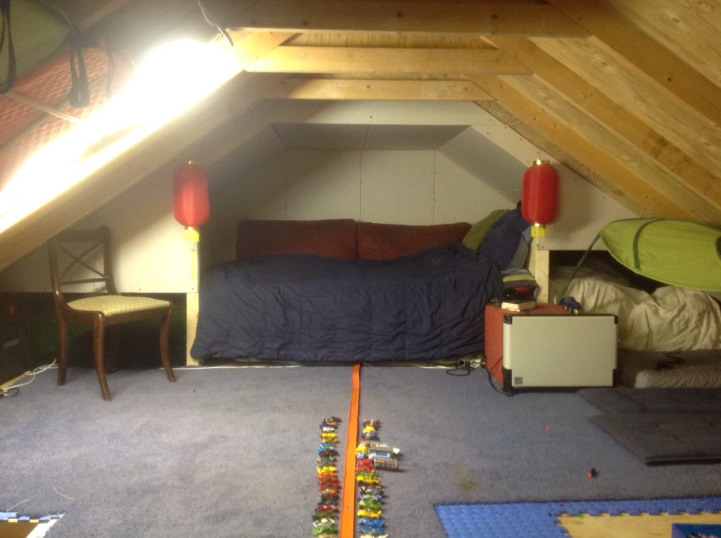 Extra beds in playroom