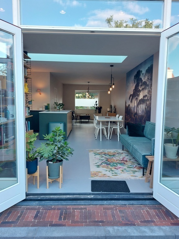 Double doors opening into the garden