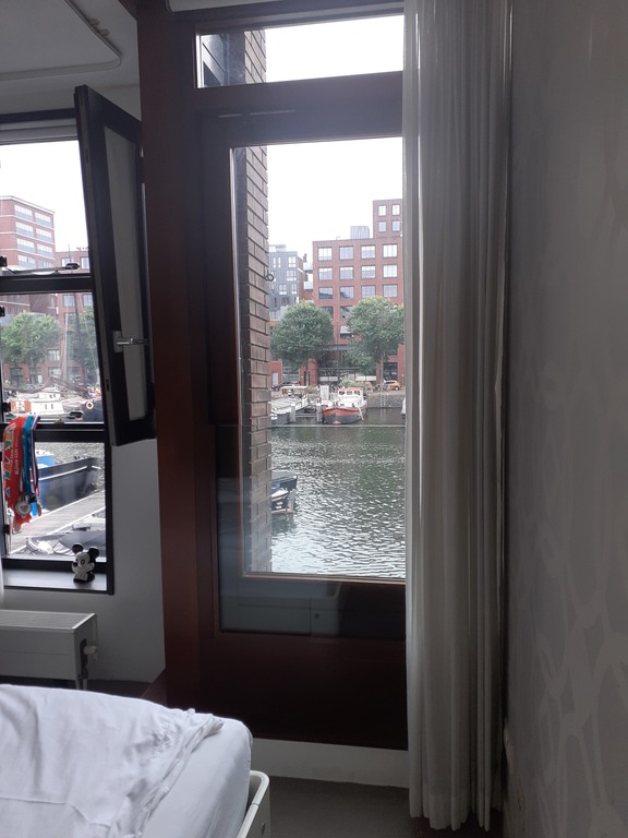 Master bedroom with view over the Westerdok