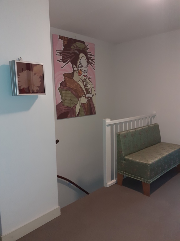 Upstairs hallway with stairs