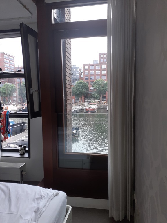 Master bedroom with view over the Westerdok