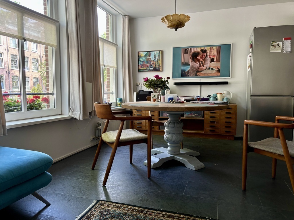 dinning table and frame TV