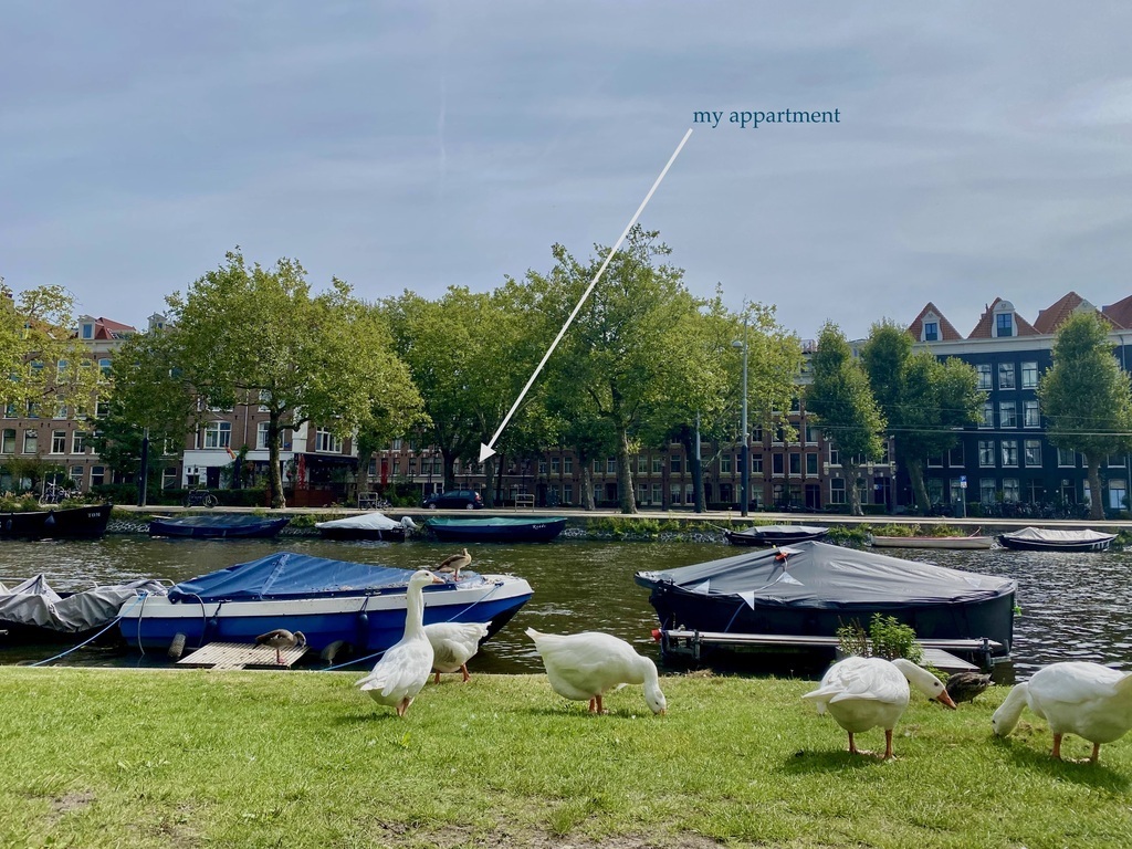 at the other side of the water; in Amsterdam center