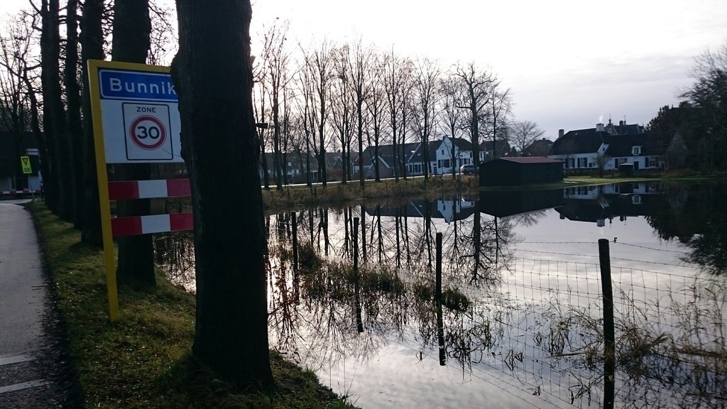 Skyline of Bunnik on a sunny Decemberday