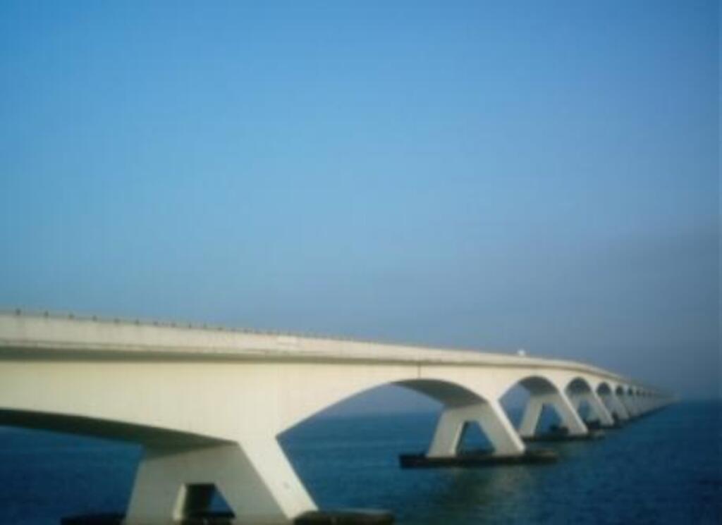 the Oosterschelde bridge. 5 km long spanning the biggest Delta river of Europe
