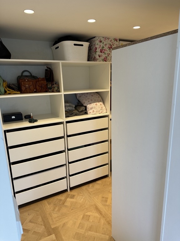 Master bedroom with walk-in closet and separate bathroom 