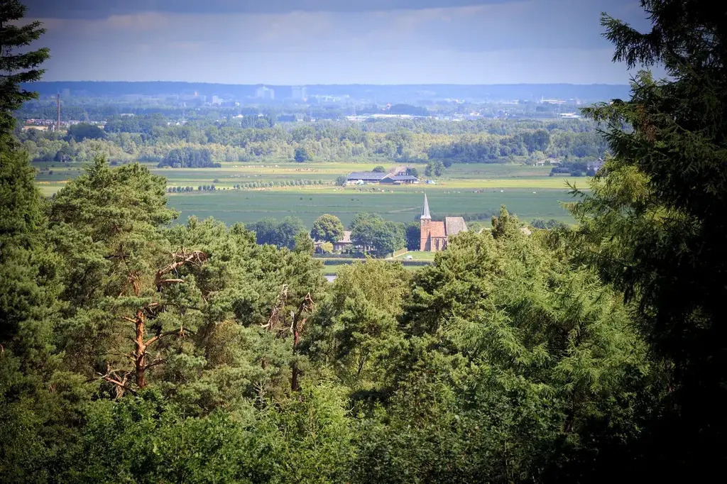 Panoramic view from the forests near Nijmegen (City of Arnhem in far distance))