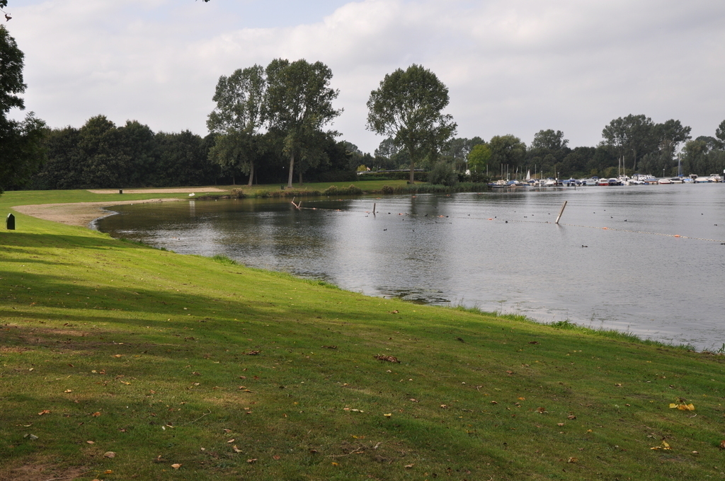 Local swimming water with shallow water zone for non-swimmers and small children 