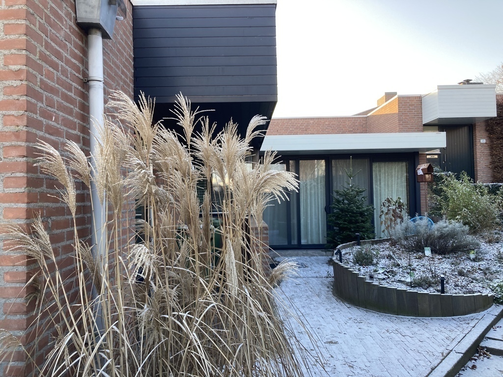 Zijkant bungalow met serre