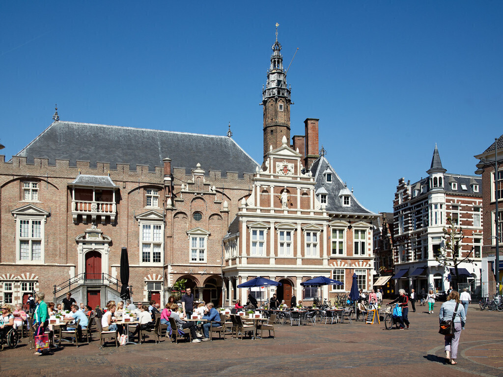 Haarlem Market square view on city hall