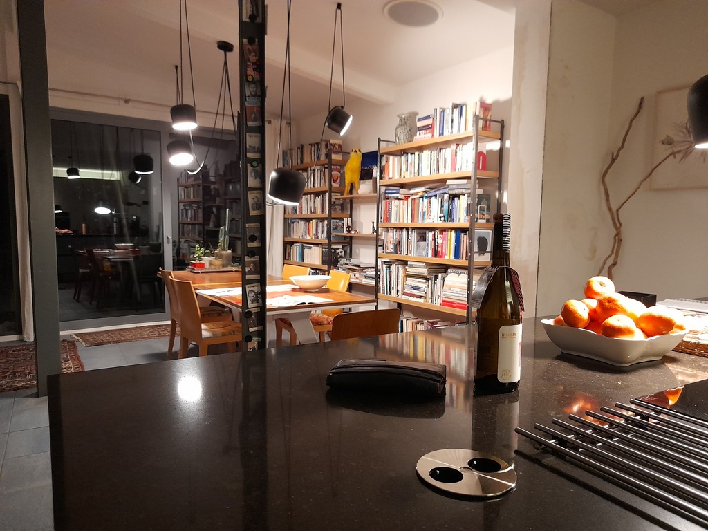 Living room with open kitchen
