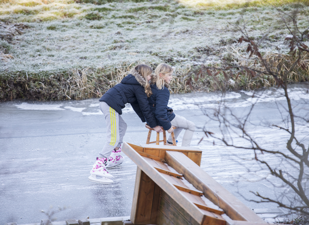 in the winter: skating behind the house is also nice for kids