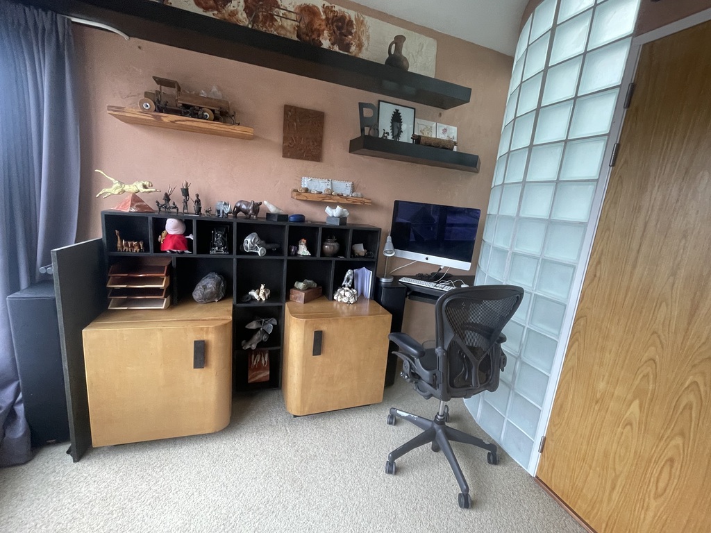 Bedroom, second floor with a computer