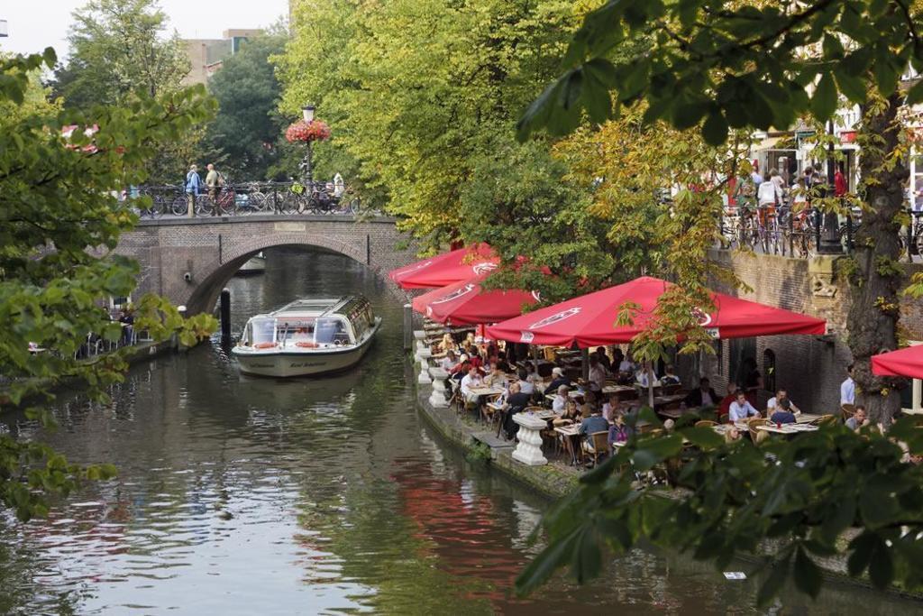 terraces along the canal in Utrecht