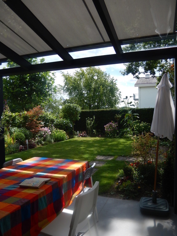 Outside dining table and sun screen