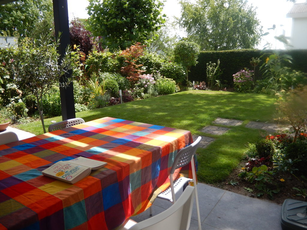 View from our dining table outside (under the conservatory roof)