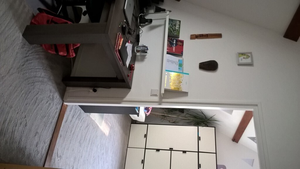 Office attic with view to bedroom Victor attic