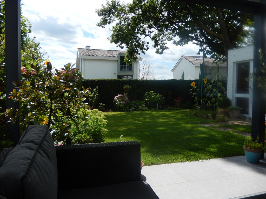 View from our seating area outside (under the conservatory roof)