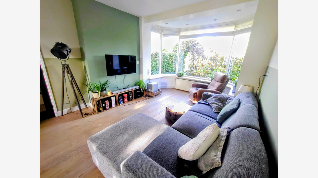 Living room with a scenic view outside