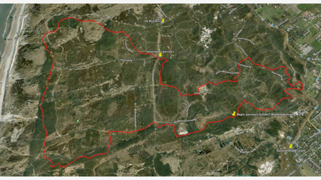 One of the many mountainbike routes through the nature reserve