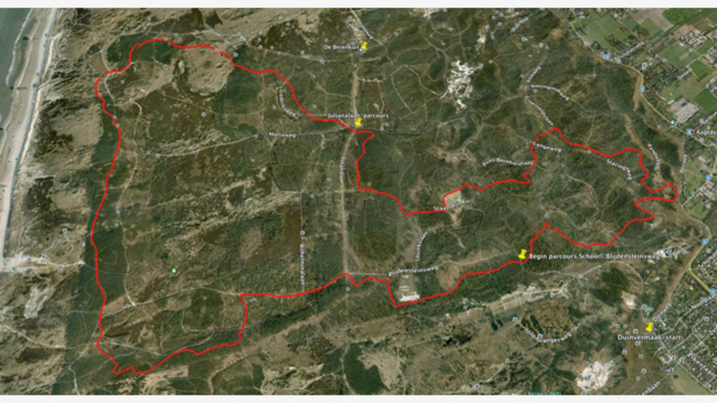 One of the many mountainbike routes through the nature reserve