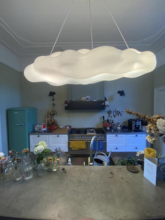 kitchen with cloud lamp