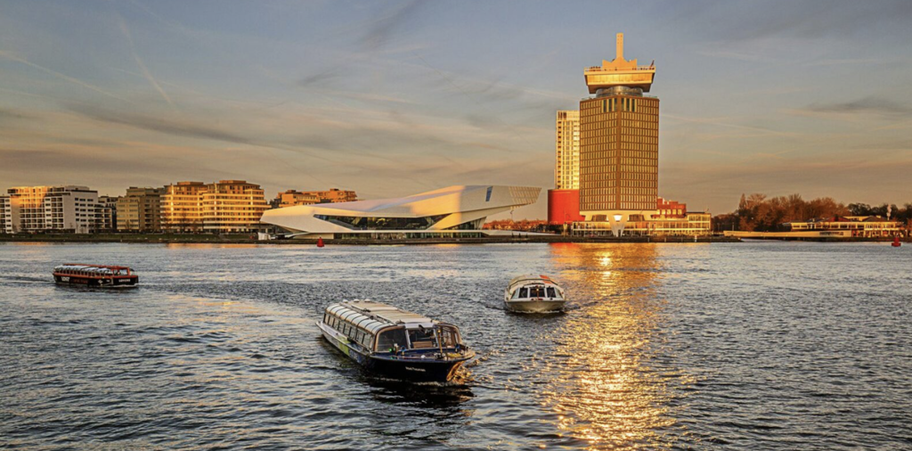 Amsterdam North viewed from the centre (A'dam tower, Eye film museum, are less than 10mins by bike, 20 mins walk away from th...