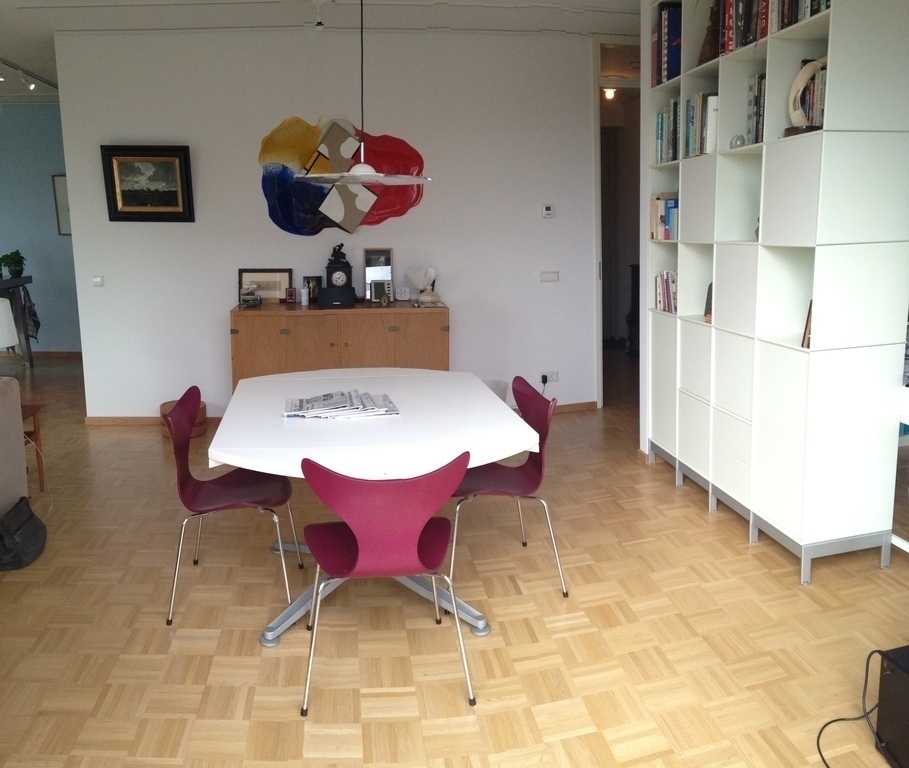 dining area, access to roof terrace (2nd floor, 54m2) via door.