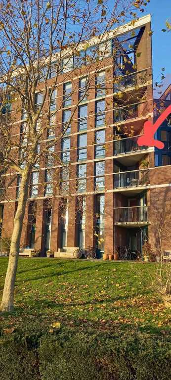 Arrow indicating our apartment