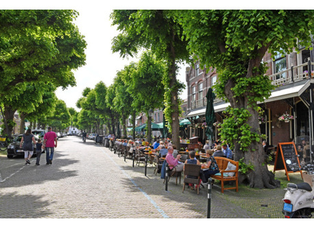 Voorschoten; Voorstraat (village centre); for cafes, restaurants and Friday market.