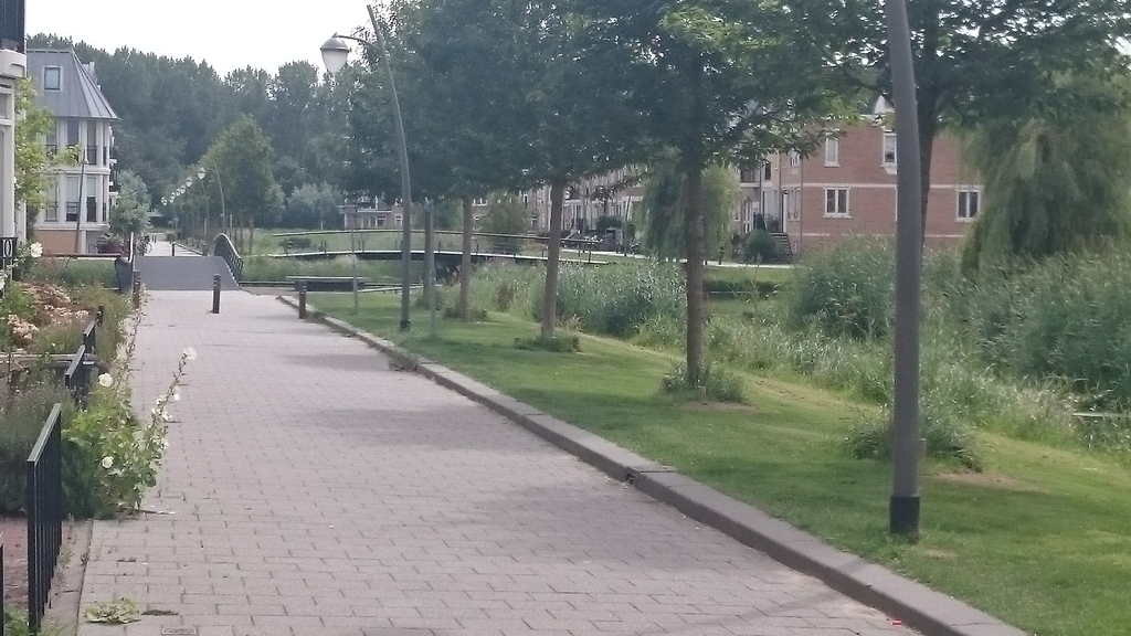 Our street (for cyclists and pedestrians only) leading up to De Vliet (a canal from Leiden to Delft).