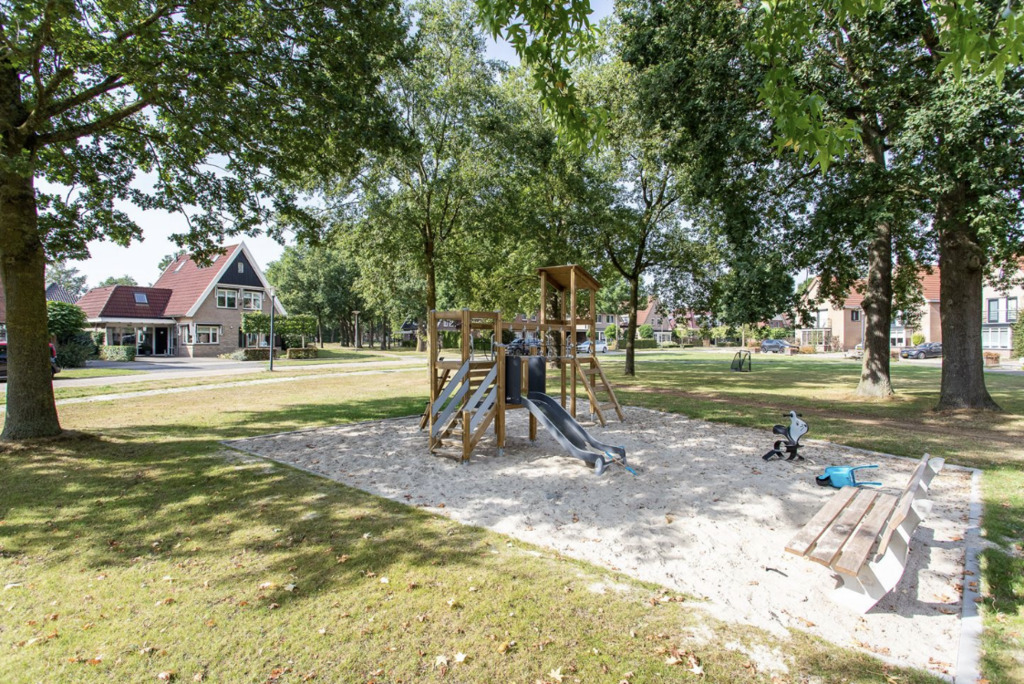 Playground with in the background our home