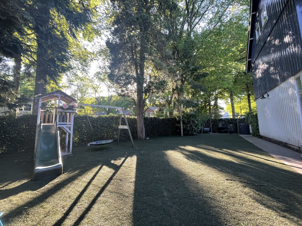 Our fully fenced in backyard. We recently added a big in-ground trampoline aswell!