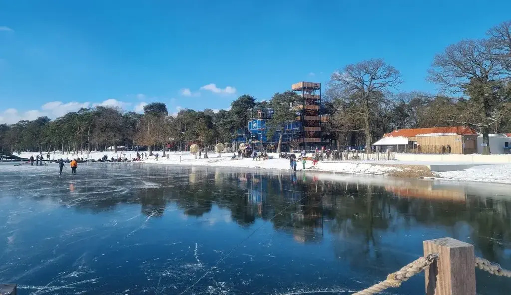 The lake during wintertime (ice skating), 5mins from our home
