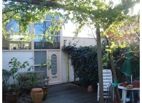 the entrance and the deck