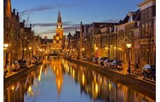 Same view but at night