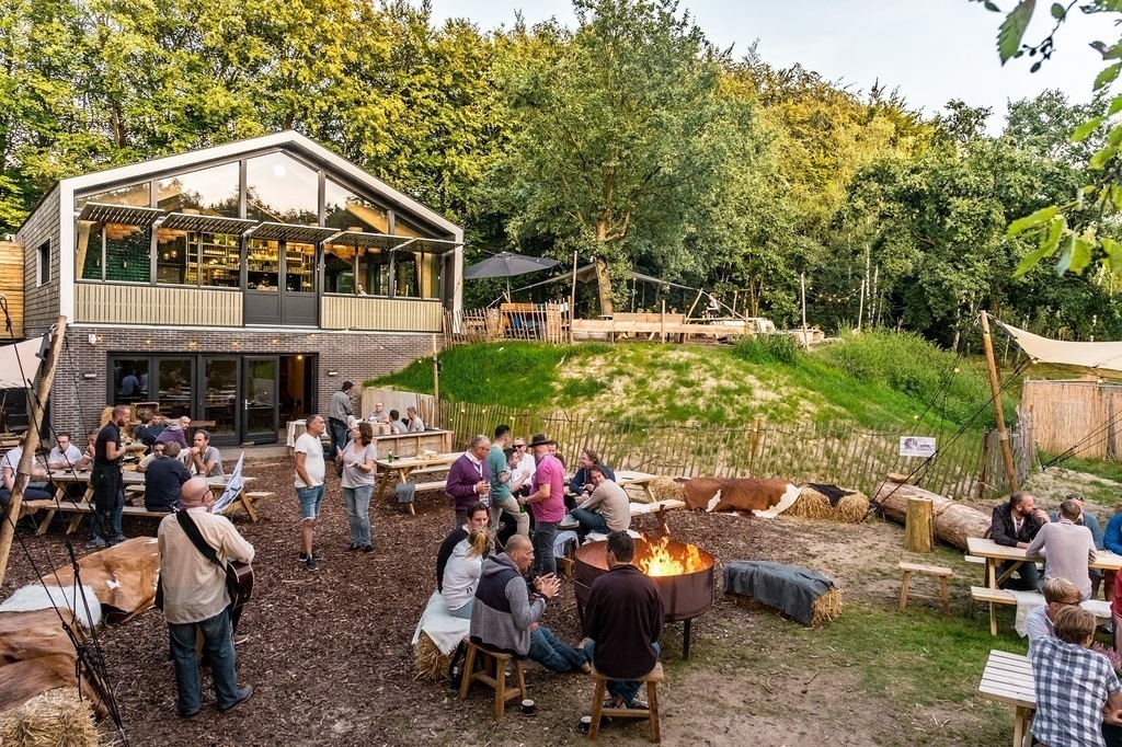 Café 'Buiten in de kuil' at Lage Vuursche. Wonderful spot to have a hot drink (or cold glass of wine) during a walk in the woods