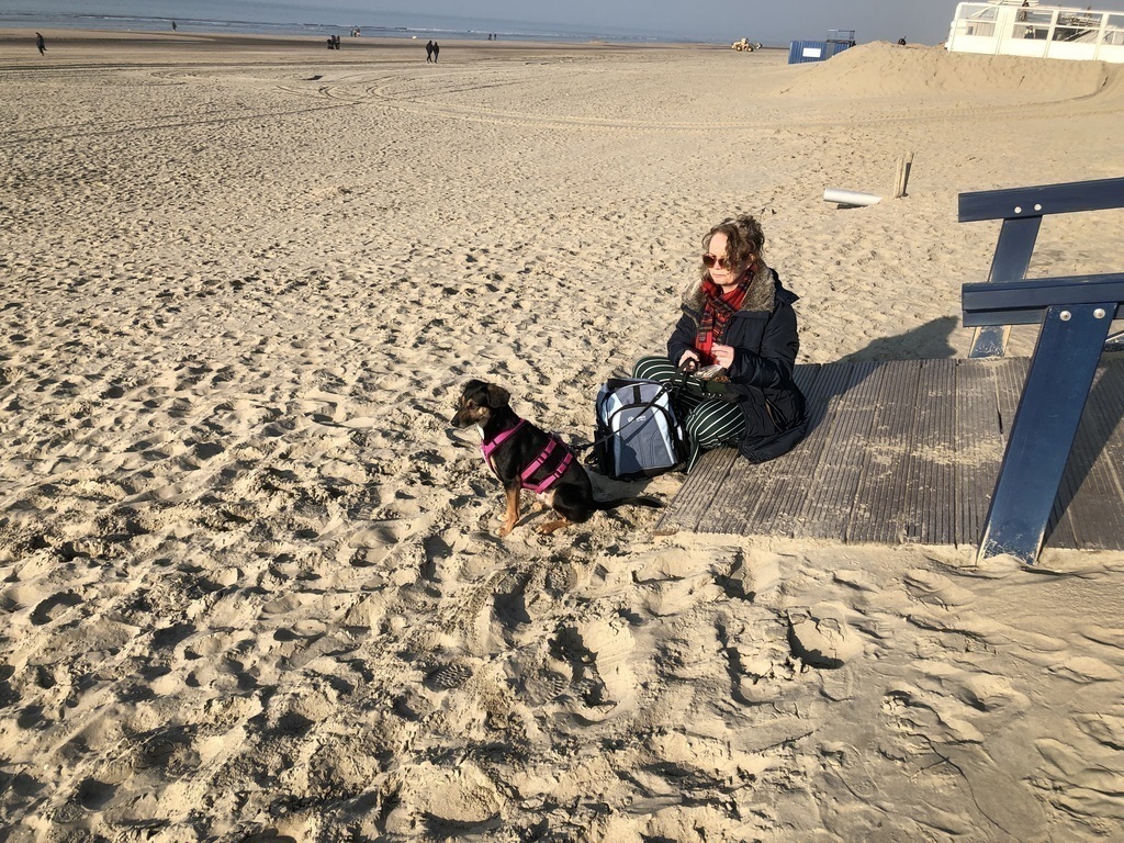 Me and Noet on the beach in Zandvoort.