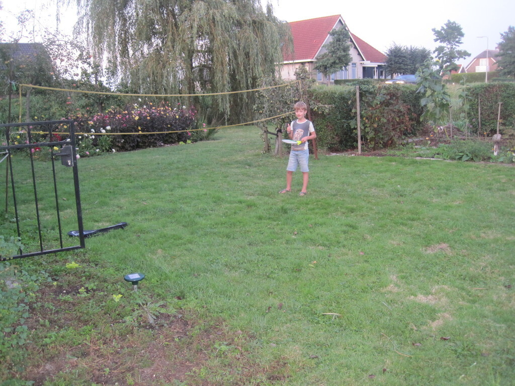 Badminiton court in the garden