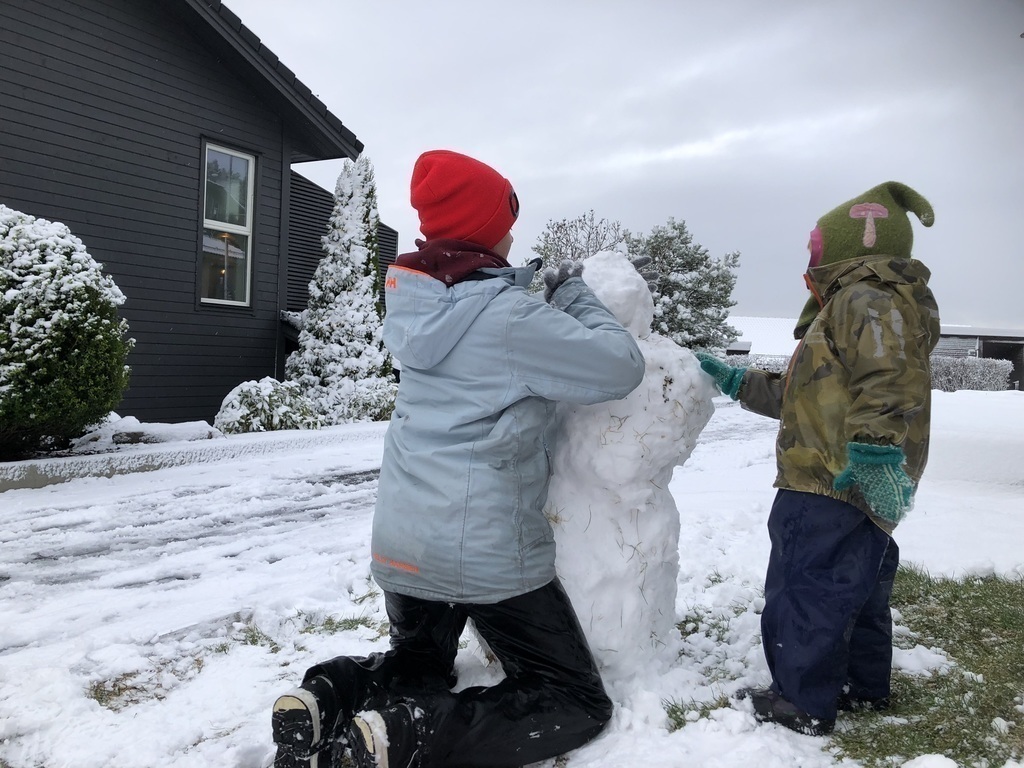 The kids playing in the street