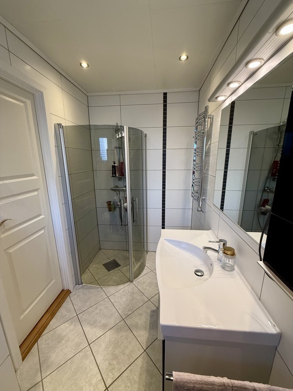 Bathroom downstairs with shower