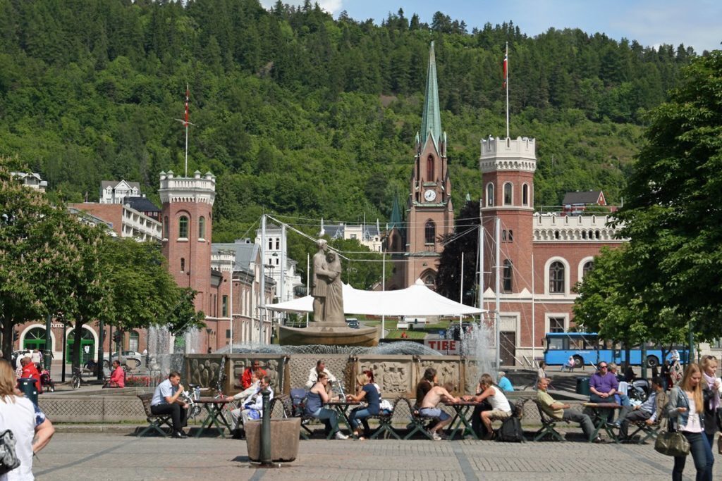 Bragernes torg - marketplace in Drammen