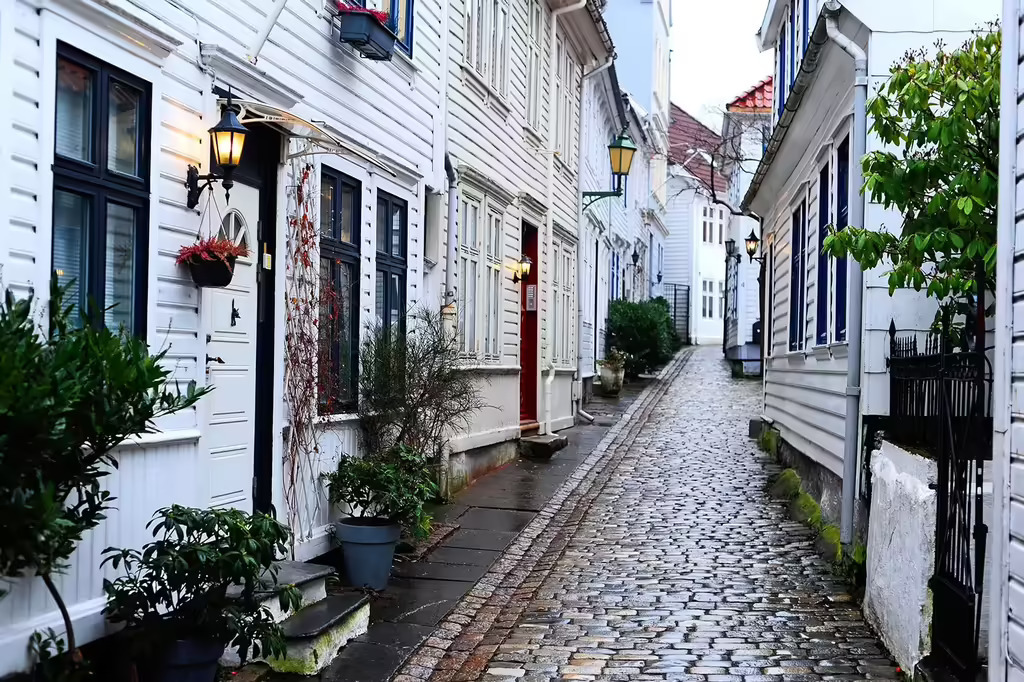 Bergen has large areas with old wooden houses