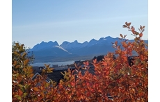 Our beautiful view, the mountains «Børvasstindene»
