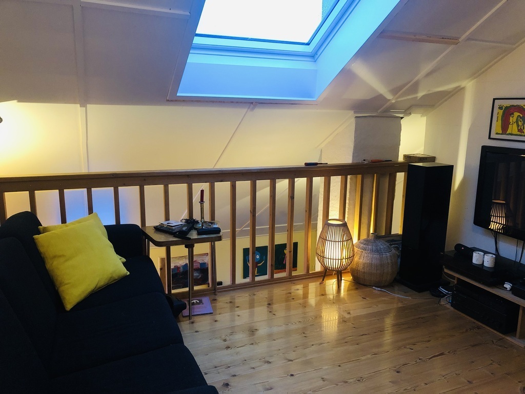 Loft living room with tv